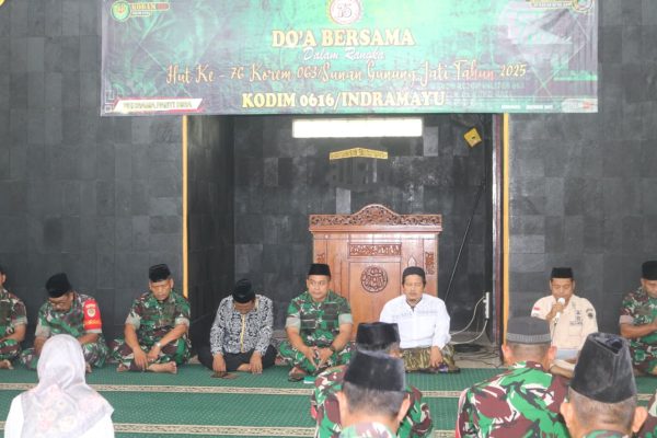 Kodim 0616/Indramayu Gelar Doa Bersama Peringati HUT ke-76 Korem 063/Sunan Gunung Jati